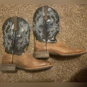 Ariat Two-Tone Western Boots with Embroidered Design